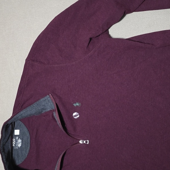 Polo Ralph Lauren Maroon  Quarter Zip Pullover Men's Size XXL - Picture 7 of 17
